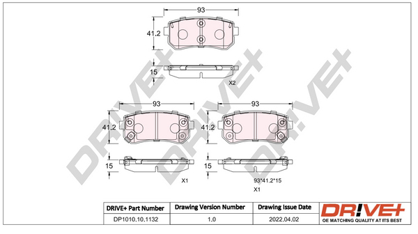 Brake Pad Set, disc brake  Art. DP1010101132