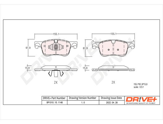 Brake Pad Set, disc brake  Art. DP1010101148