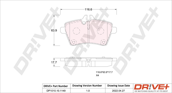 Brake Pad Set, disc brake  Art. DP1010101149