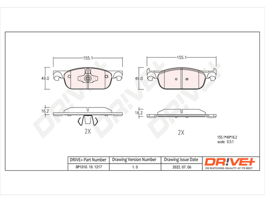 Brake Pad Set, disc brake  Art. DP1010101217