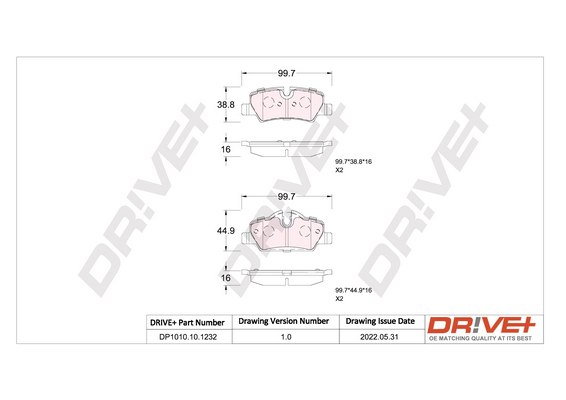 Brake Pad Set, disc brake  Art. DP1010101232