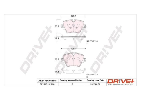 Brake Pad Set, disc brake  Art. DP1010101250