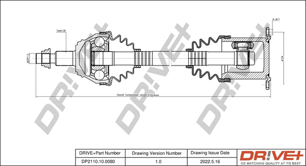 Drive Shaft  Art. DP2110100080