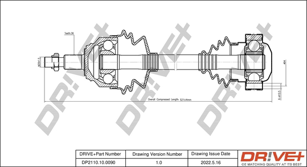 Drive Shaft  Art. DP2110100090