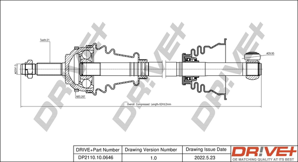 Drive Shaft  Art. DP2110100646