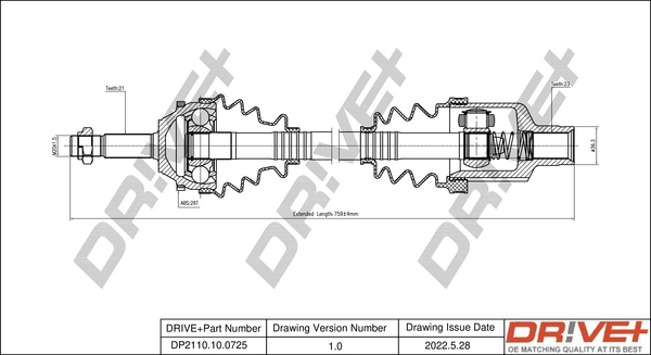 Drive Shaft  Art. DP2110100725