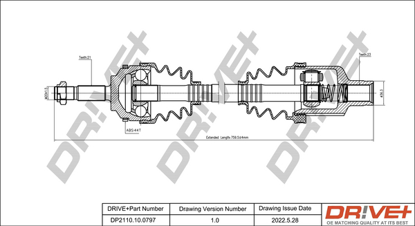 Drive Shaft  Art. DP2110100797