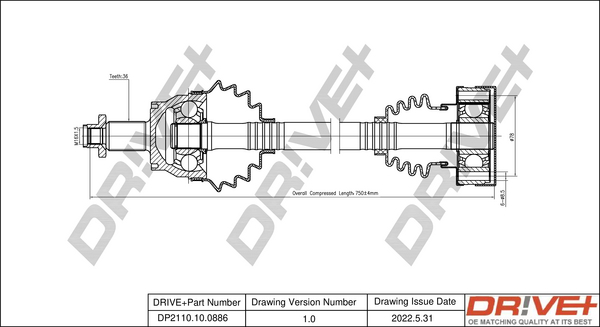 Drive Shaft  Art. DP2110100886