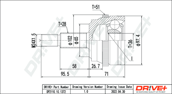 Joint Kit, drive shaft  Art. DP2110101372