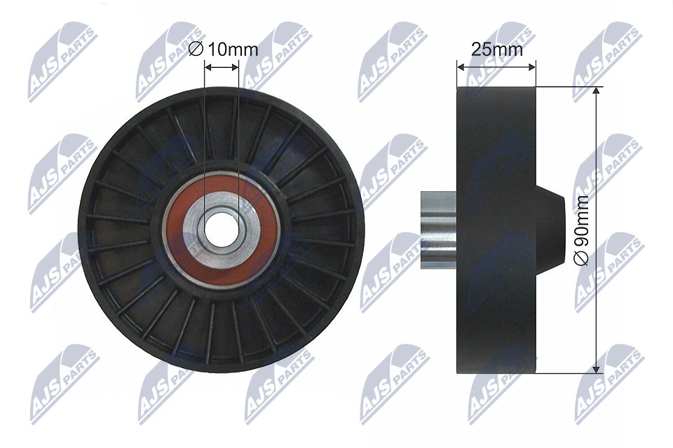 Deflection/Guide Pulley, V-ribbed belt  Art. RNKAR006