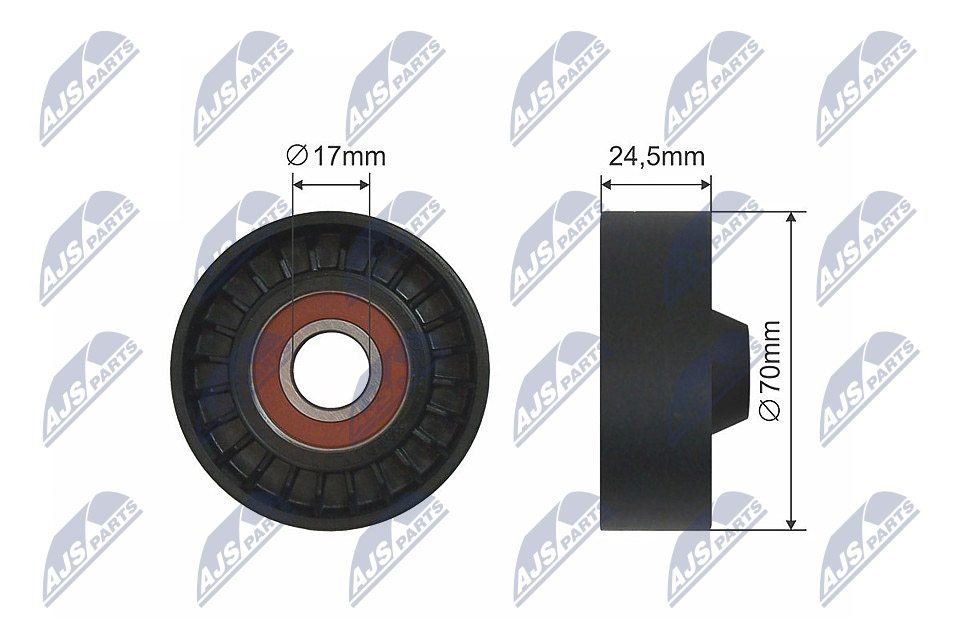 Deflection/Guide Pulley, V-belt  Art. RNKAR012