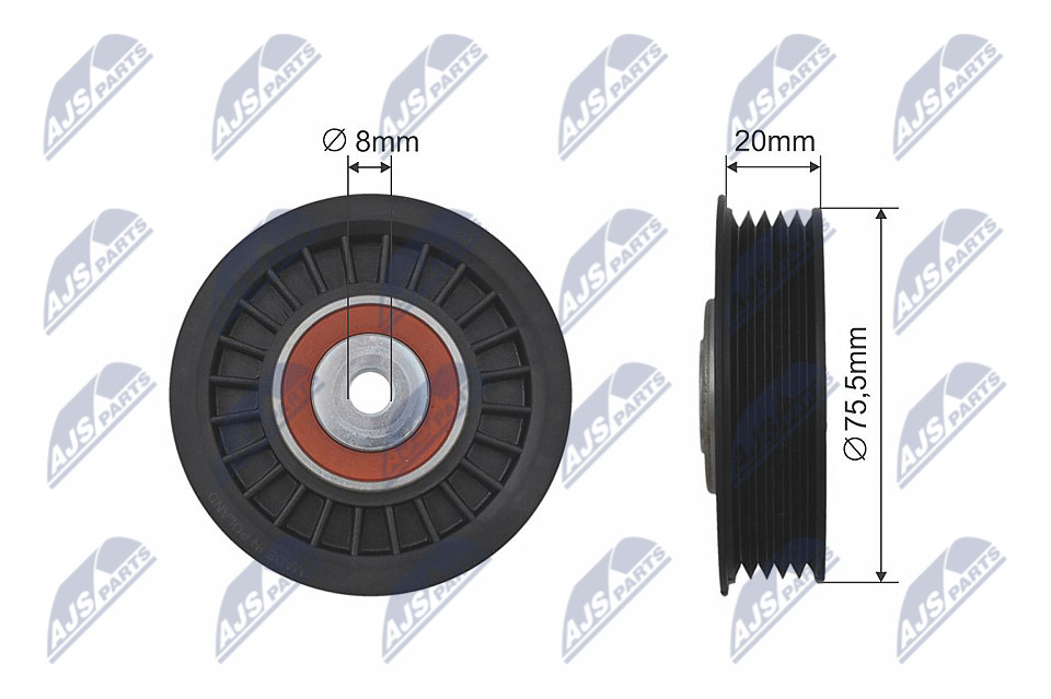 Tensioner Pulley, V-ribbed belt  Art. RNKAU010