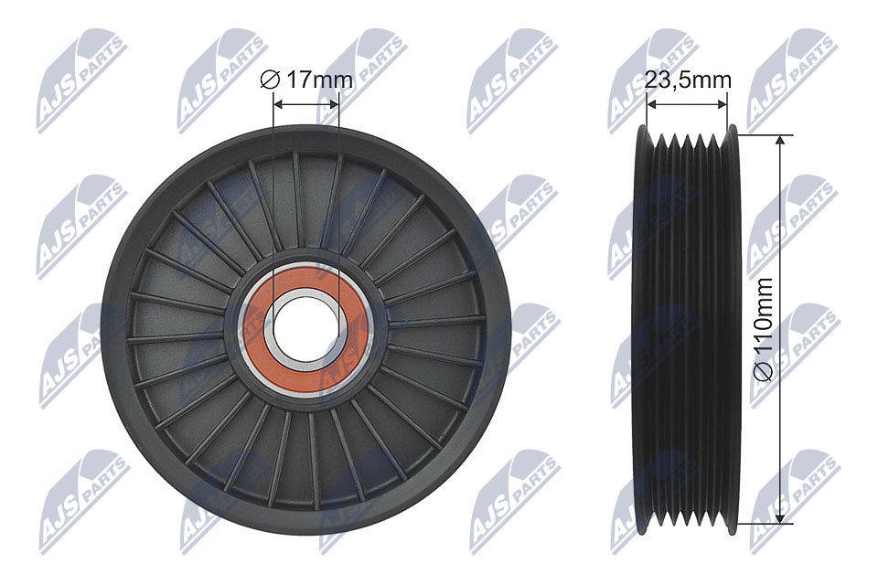 Deflection/Guide Pulley, V-ribbed belt  Art. RNKAU017