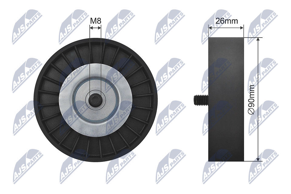 Deflection/Guide Pulley, V-belt  Art. RNKAU035