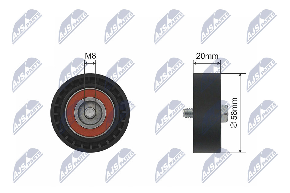 Deflection/Guide Pulley, V-belt  Art. RNKAU037