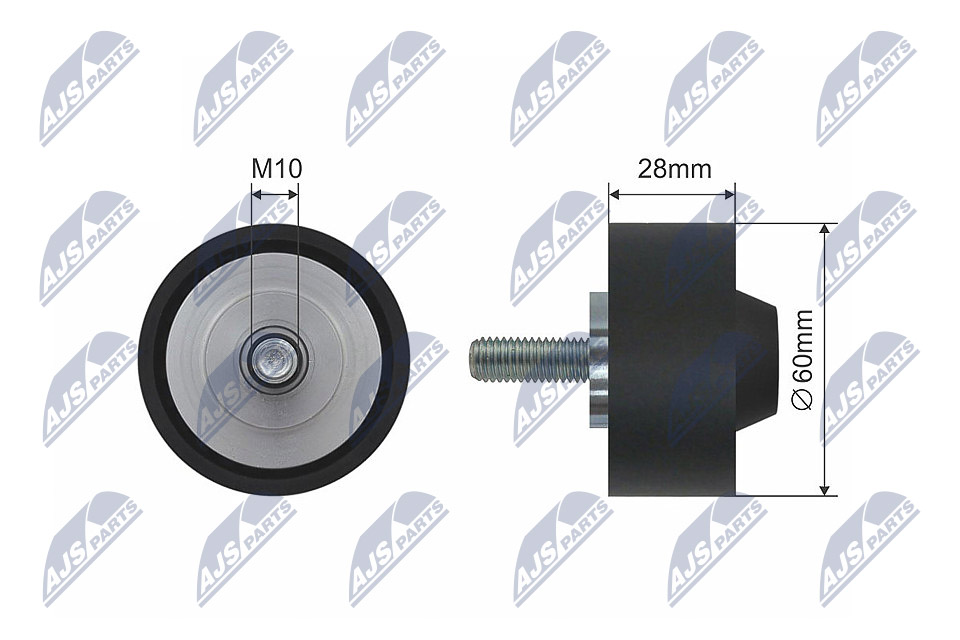 Deflection/Guide Pulley, V-belt  Art. RNKAU039