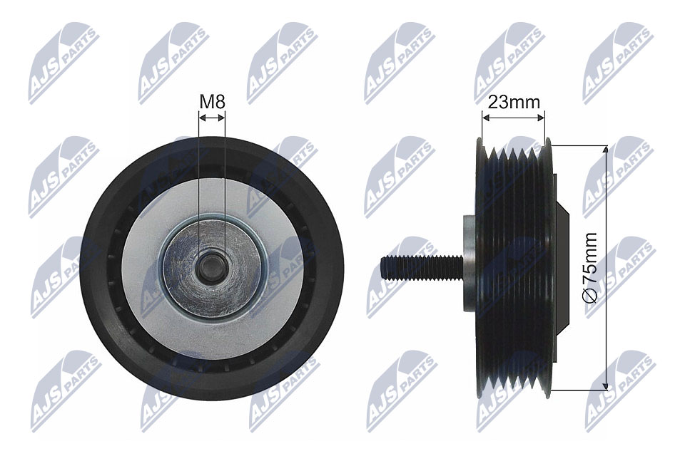 Deflection/Guide Pulley, V-belt  Art. RNKAU042