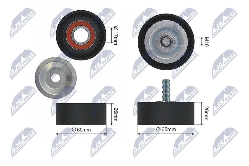 Tensioner Pulley, V-ribbed belt  Art. RNKBM002