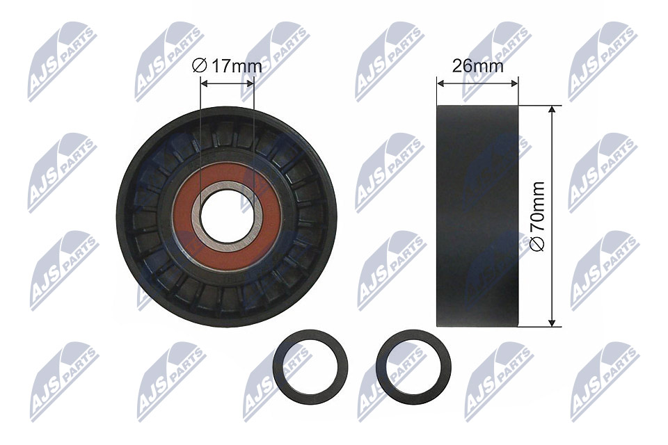 Tensioner Pulley, V-ribbed belt  Art. RNKBM004