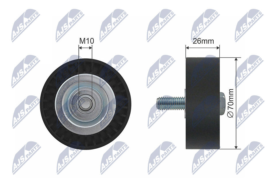 Deflection/Guide Pulley, V-ribbed belt  Art. RNKBM005