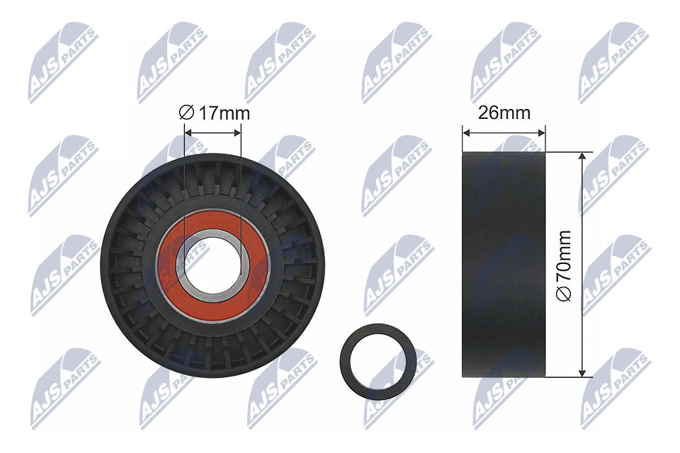 Tensioner Pulley, V-ribbed belt  Art. RNKBM008