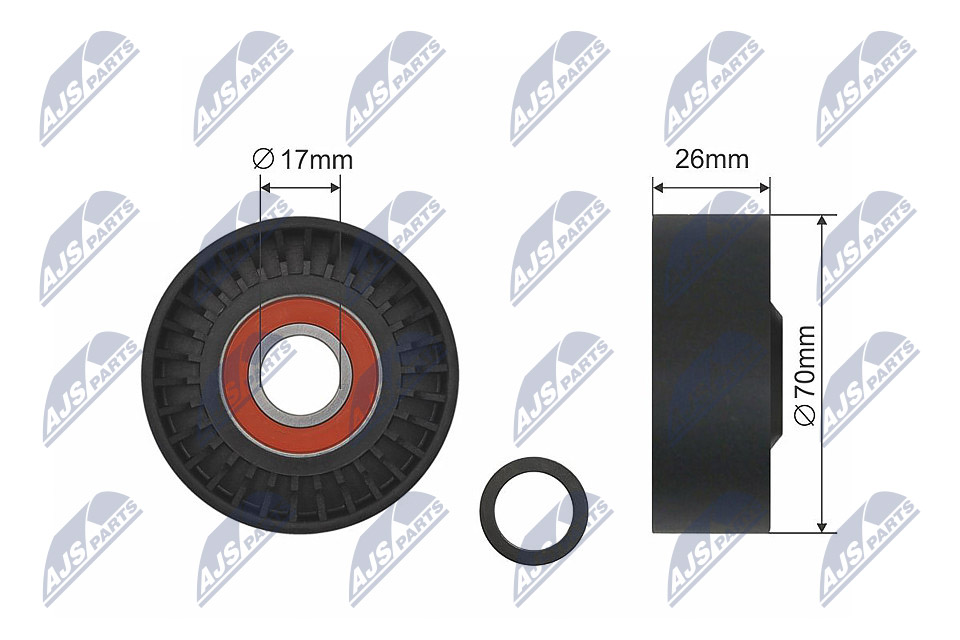 Tensioner Pulley, V-ribbed belt  Art. RNKBM014