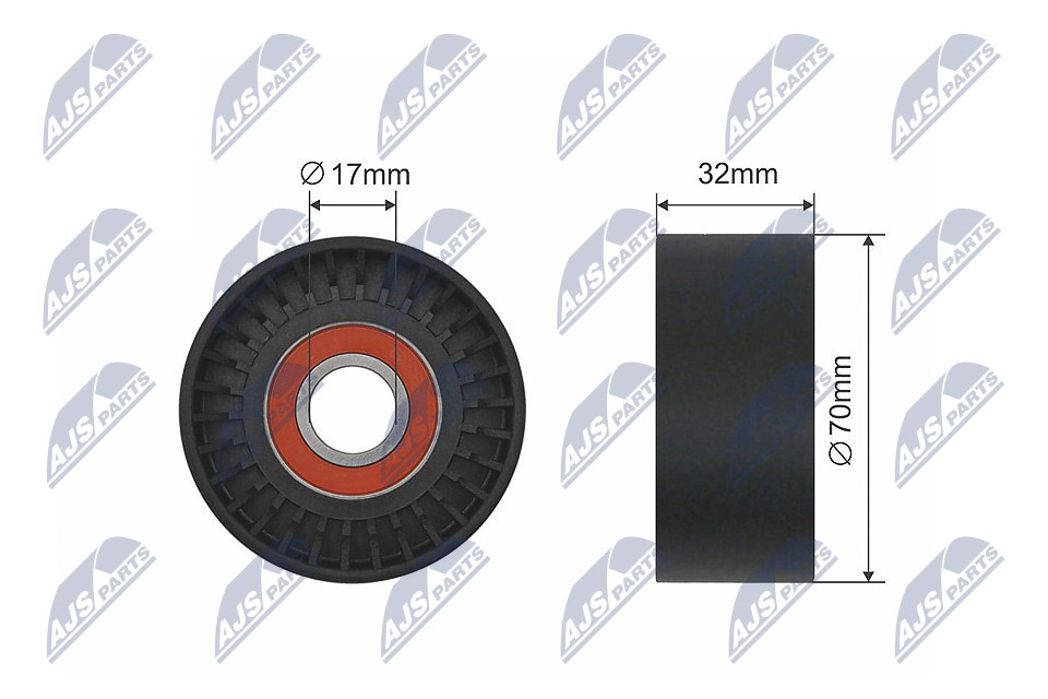 Deflection/Guide Pulley, V-belt  Art. RNKBM020