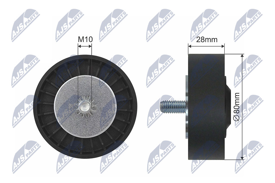 Deflection/Guide Pulley, V-belt  Art. RNKBM025