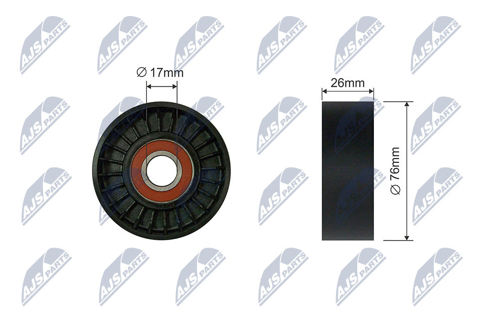 Deflection/Guide Pulley, V-ribbed belt  Art. RNKCH040