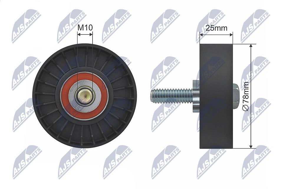 Deflection/Guide Pulley, V-ribbed belt  Art. RNKCT025