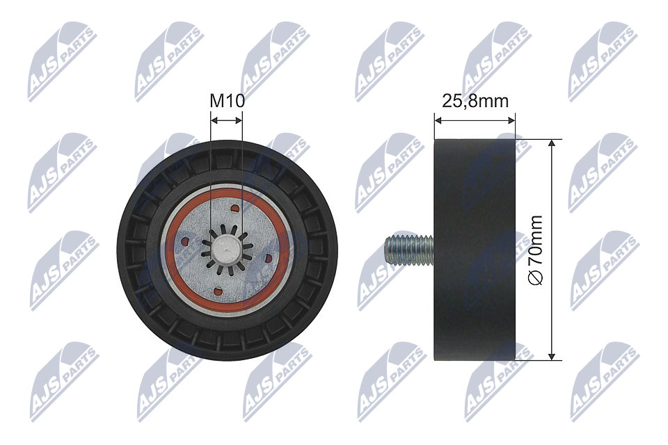 Deflection/Guide Pulley, V-ribbed belt  Art. RNKDW006