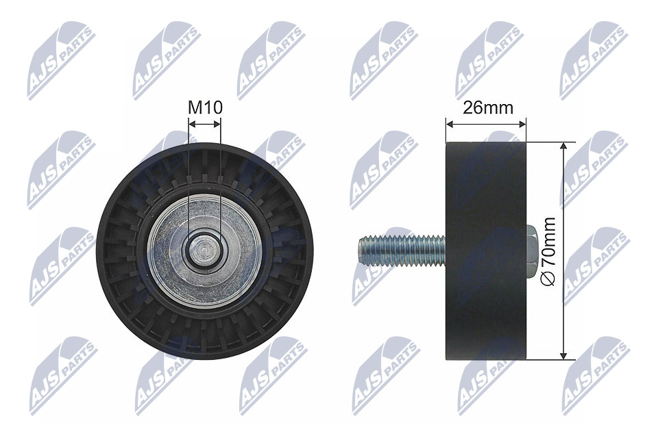 Deflection/Guide Pulley, V-ribbed belt  Art. RNKFT006