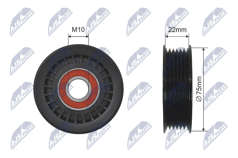 Deflection/Guide Pulley, V-ribbed belt  Art. RNKHD013