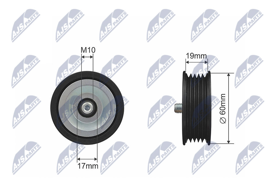 Deflection/Guide Pulley, V-ribbed belt  Art. RNKKA008