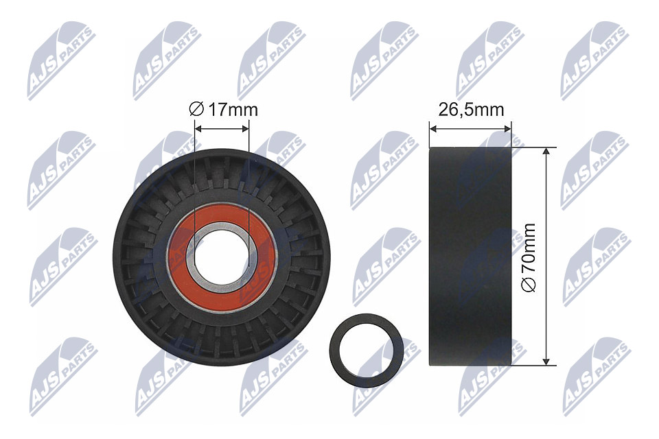 Tensioner Pulley, V-ribbed belt  Art. RNKME004