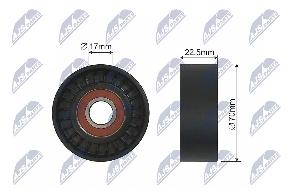 Deflection/Guide Pulley, V-ribbed belt  Art. RNKME006