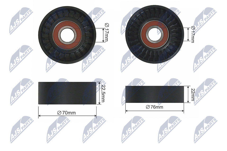 Tensioner Pulley, V-ribbed belt  Art. RNKME007