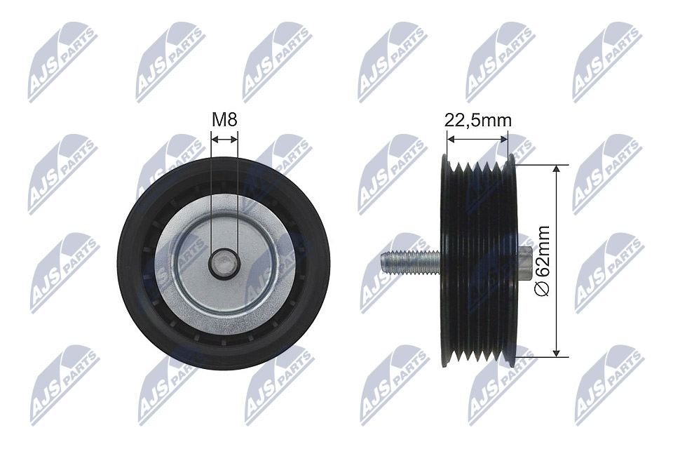 Deflection/Guide Pulley, V-belt  Art. RNKME025