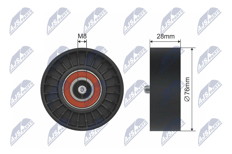 Deflection/Guide Pulley, V-belt  Art. RNKME027