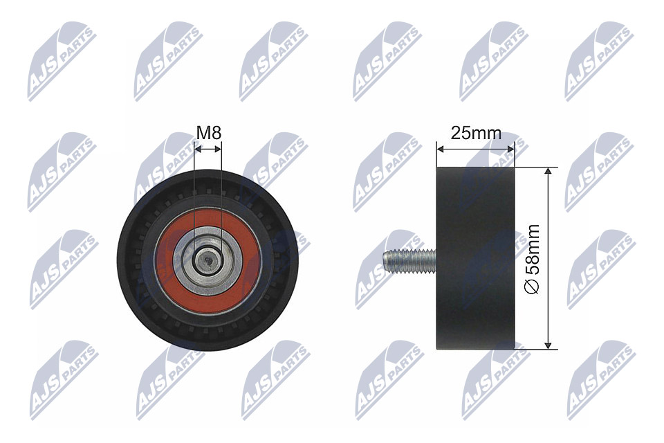 Deflection/Guide Pulley, V-belt  Art. RNKME035