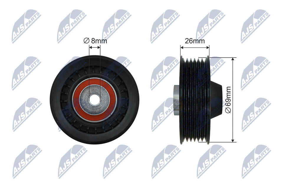 Tensioner Pulley, V-ribbed belt  Art. RNKME042