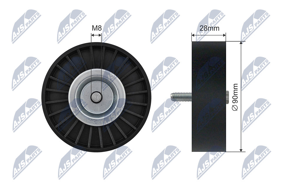 Tensioner Pulley, V-ribbed belt  Art. RNKME046