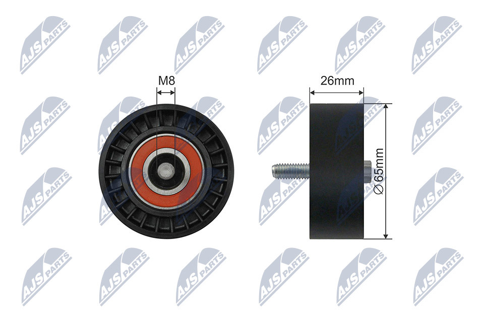 Tensioner Pulley, V-ribbed belt  Art. RNKME047