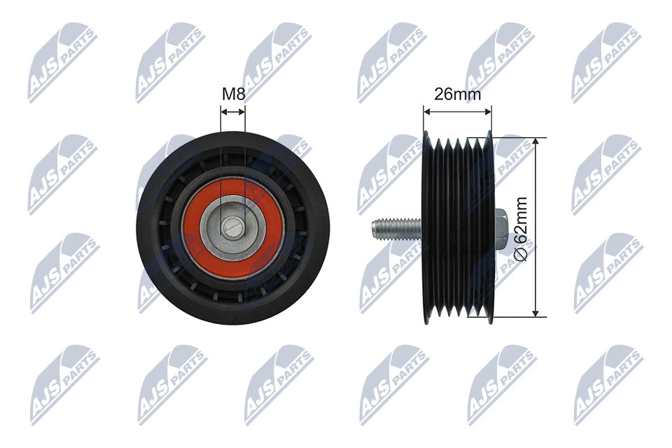 Tensioner Pulley, V-ribbed belt  Art. RNKME058