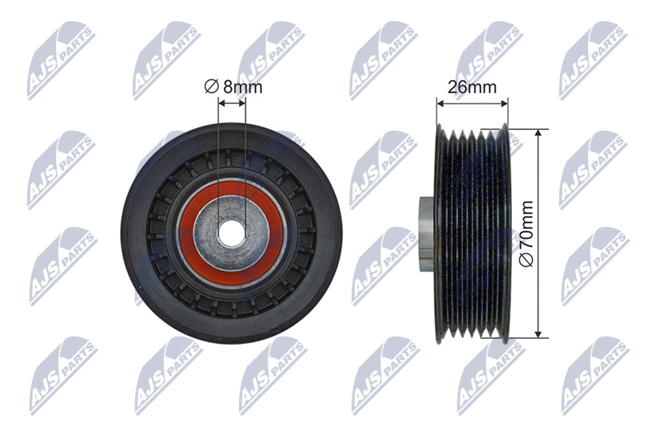 Deflection/Guide Pulley, V-ribbed belt  Art. RNKME073