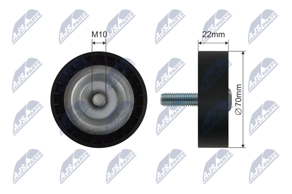 Deflection/Guide Pulley, V-ribbed belt  Art. RNKME088