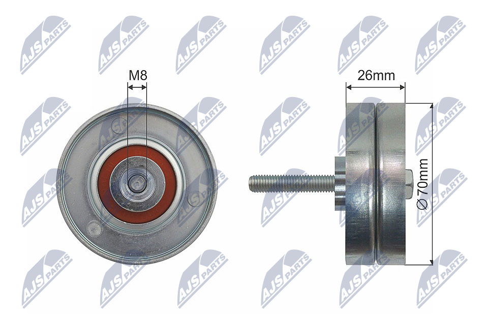 Deflection/Guide Pulley, V-belt  Art. RNKMZ014