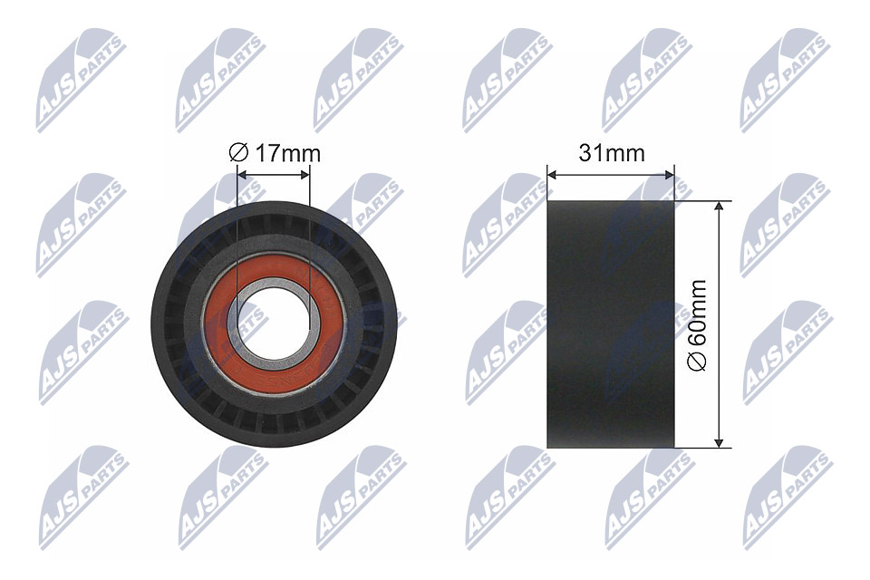 Deflection/Guide Pulley, V-ribbed belt  Art. RNKPL014