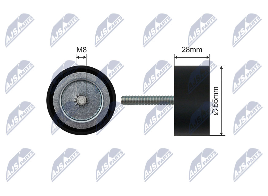 Deflection/Guide Pulley, V-ribbed belt  Art. RNKPL030