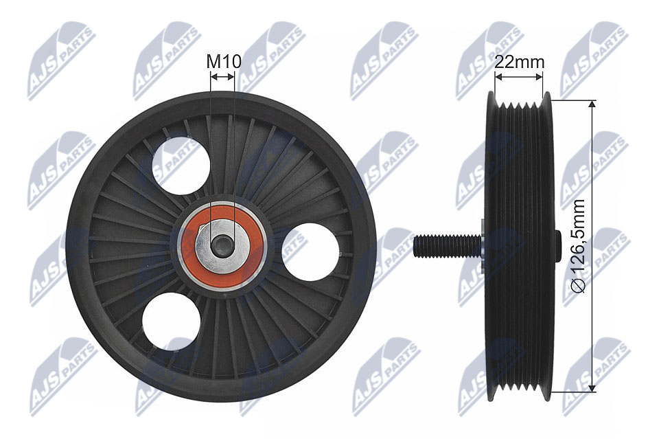 Deflection/Guide Pulley, V-ribbed belt  Art. RNKRE008